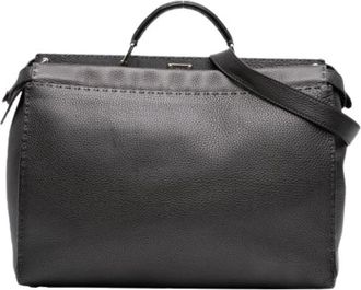 Fendi Pre-owned Peekaboo Iconic Fit Bag - Dames - Vintage Handtas - Grijs - ONE Size - Leer - Vintage