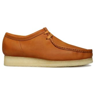 Clarks Wallabee Leather Mens Casual Shoes - Tan - Size:UK 10.5