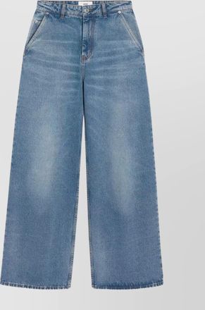 Ami wide leg denim trousers featuring pockets