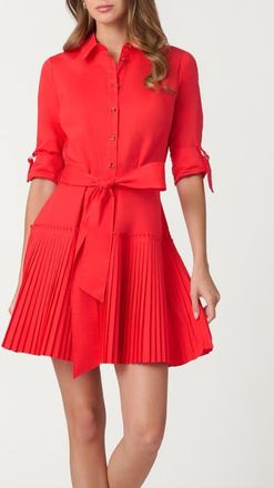 Shoshanna Cotton Poplin McLean Dress in Tomato at Nordstrom, Size 10