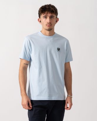 Belstaff Mens Short Sleeved T-Shirt in Light Blue Cotton - Size X-Large
