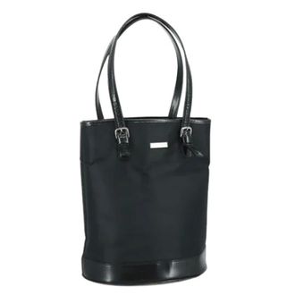Burberry Pre-owned Bucket Bags, female, Black, Size: ONE SIZE Pre-owned Vintage Nylon Tote Bag
