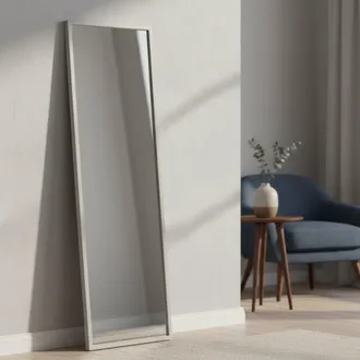 Dmora Specchio Dragone, Specchiera, Articolo DArredo A Muro, Decorazione Con Specchio, 50x2h160 Cm, Bianco - Dmora