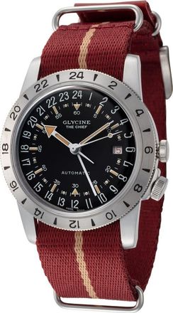 Glycine Airman Vintage The Chief GMT Automatic Black Dial Unisex Watch GL0472