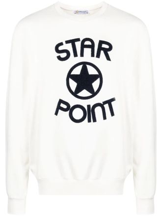 Star Point logo-detail cotton jumper - men - Cotton - L - White