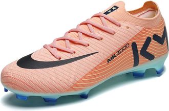 Generic Mens and Womens Sports Training Spikes Competition Youth Football Shoes, Orange, 6.5 UK
