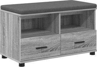 vidaXL Banco De Entrada Gris Sonoma 80 X 38 X 46 Cm Vidaxl