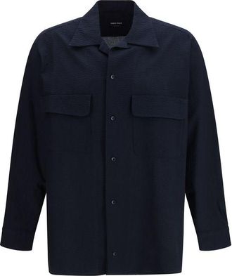Giorgio Armani Blue Cotton Mens Shirt