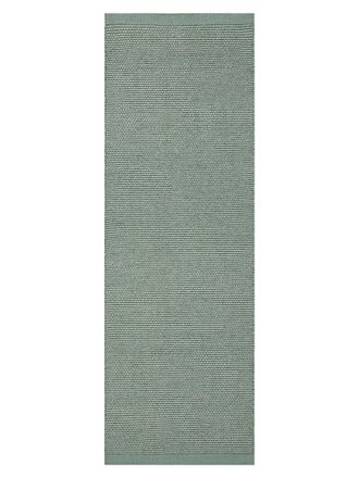 benuta Alfombras de pasillo de lana verde 80x250 cm
