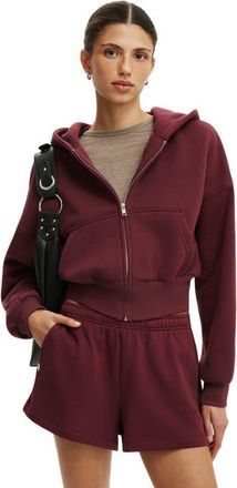 Cotton On Womens Oversized Zip Through Hoodie in Sour Cherry at Nordstrom, Size Xx-Small