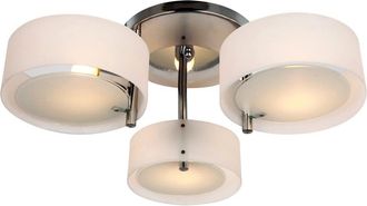 HOMCOM 3 Lights Acrylic Lamp Light Indoor Pendant Chandelier Flush Mount Office Living Room Bedroom-White | TJ Hughes White