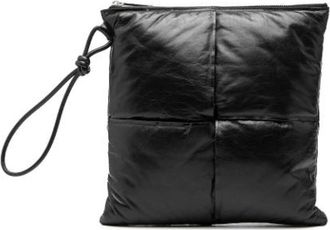 Bottega Veneta Pre-owned Vintage Leren Clutch - Dames - Vintage Clutch - Zwart - ONE Size - Leer - Vintage