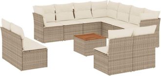 vidaXL Set De Sof&aacute;s De Jard&iacute;n 12 Pzas Y Cojines Rat&aacute;n Sint&eacute;tico Marr&oacute;n Vidaxl