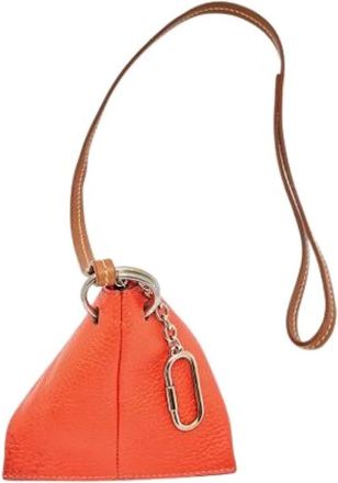 Celine Pre-owned Triangle Coin Purse - Dames - Vintage Mini Tas - Oranje - ONE Size - Leer - Vintage