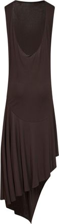 Alaia Womens Midi Dress Jersey Crepe Brown Viscose