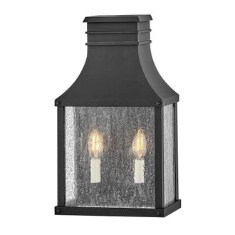 Netlighting Beacon Hill 2 Light Half Outdoor Wall Lantern Museum Black IP44