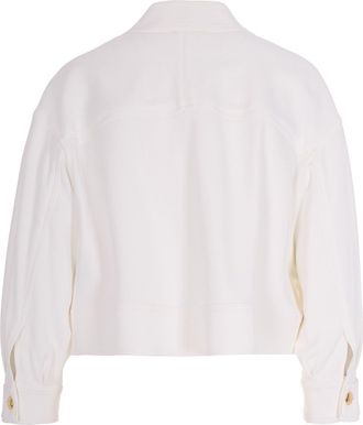 Elisabetta Franchi Womens Caban Coat Ivory Viscose Jacket