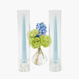 Mrs. Alice Claudia Hurricane Glass Candle Holders in Clear at Nordstrom