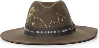 Golden Goose Cappello Fedora ricamato - - Accessories - unisex - Verde - M