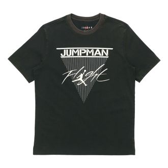 Nike Jordan Air Jordan Jumpman Flight Flying Man Printing Short Sleeve Black CD5643-010
