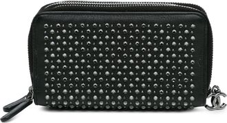 Chanel Pre-owned Womens Crystal Ziparound Wallet - Black Leather - One Size