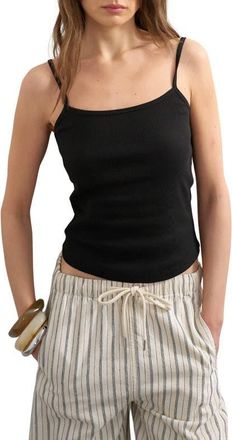 Topshop Ribbed Micro Camisole in Black at Nordstrom, Size X-Small