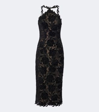 Carolina Herrera Guipure lace halterneck cocktail dress