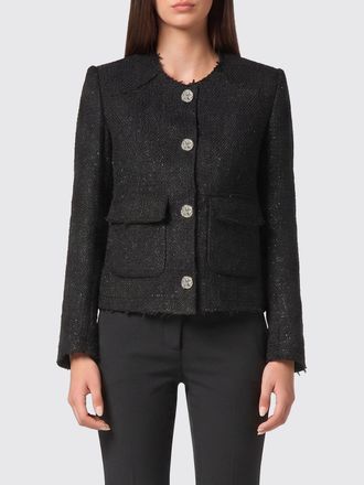 Philipp Plein Single-Breasted Short Tweed Blazer with Jewelled Buttons