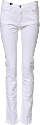 Dolce & Gabbana Witte Skinny Denim Jeans met Strass - Dames - Skinny Jeans - Wit - L - Denim - Jeans
