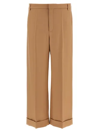 パンツ VALENTINO 'Dry Tailoring Wool' valentino pants Beige VALENTINO GARAVANI Wool-twill wide-leg pants | NET-A-PORTER