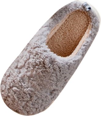 Generic Slippers for Men Indoor Outdoor Light Weight Mens Spring Autumn and Winter Home Indoor Thick Plush Soft Non Silent Warm Wrapped Toe Plush Cotton Slipp