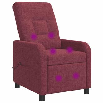 vidaXL Poltrona Massaggiante Rosso Vino Tessuto Vidaxl