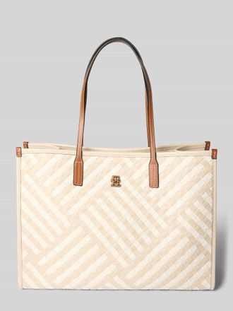Tommy Hilfiger Henkeltasche mit Webmuster in Ecru, Gr&ouml;&szlig;e 1