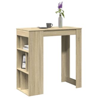 Berkfield Home Bar Table with Racks Sonoma Oak 102x50x103.5 cm Engineered Wood in Brown