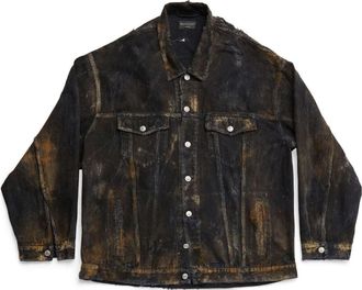 Balenciaga Oversized Denim Jacket Black 748022TBP471363