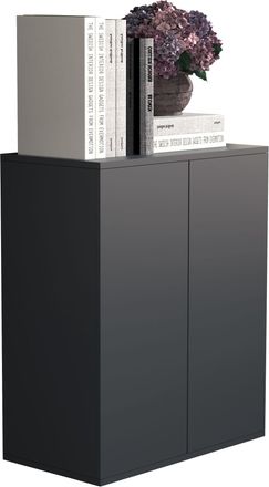 ebuy24 Vcm Caja De Cajones De Madera Sideboard Con Puertas Giratorias Dimensiones Aprox. Al. 73 X An. 60 X P. 32 Cm - Dalosa 2 (antracita)