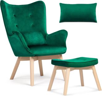 OEM Sill&oacute;n Orejero Sofotel Norse Con Reposapi&eacute;s, Verde Oscuro