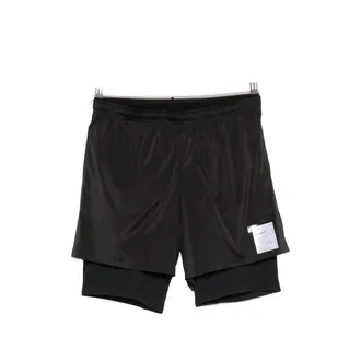 SATISFY Layered Logo-print Shorts