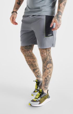 Siksilk Short tejido deportivo marl gris para hombre SikSilk L