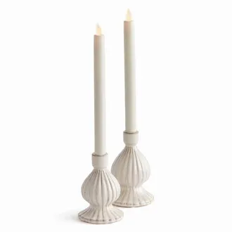 Napa Home & Garden Mela Taper Candle Holders Set of 2 in Off-White at Nordstrom