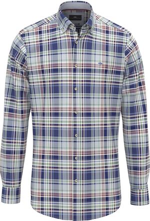Fynch-Hatton Washed Oxford Check Shirt Red