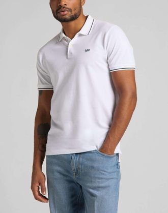 Lee Poloshirt LEE Lee Poloshirt Pique, Herren, Gr. XXL, weiss (wei&szlig;), Obermaterial: 100% Baumwolle CO., Shirts Poloshirt