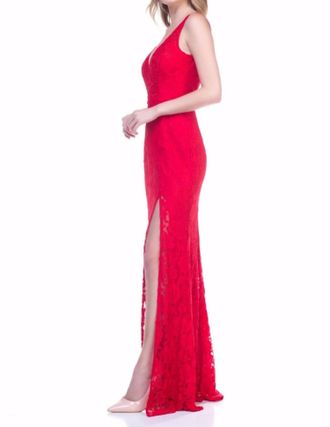 Maniju Red Lace Long Dress