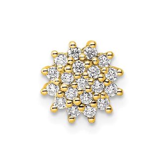 Diamond2Deal 14k Gold Lab Grown Diamond Cluster Chain Slide Pendant (0.28ct, VS, G-H)