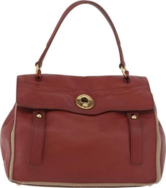Saint Laurent Muse Two Leather Red Leather Handbag (Pre-Owned)