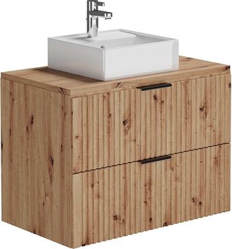 Vente-Unique Mueble suspendido bajo lavabo - Natural claro - L80 cm - ZEVARA
