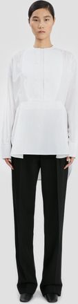 Victoria Beckham Double Bib Detail Shirt In White 10