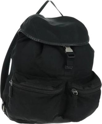 Prada Pre-owned Nylon Rugzak - Dames - Vintage Rugzakken - Zwart - ONE Size - Nylon - Vintage