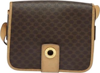 Celine Macadam Brown Canvas Shoulder Bag (Pre-Owned)