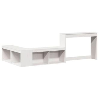 Berkfield Home Versatile Bedside Cabinet with Desk White 232x122x75 cm Solid Woo | Size: 232 x 122 x 75 cm